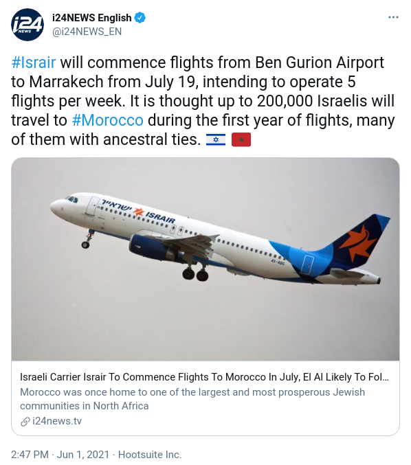 Israir lance ses vols vers le Maroc le 19 juillet, El Al devrait suivre