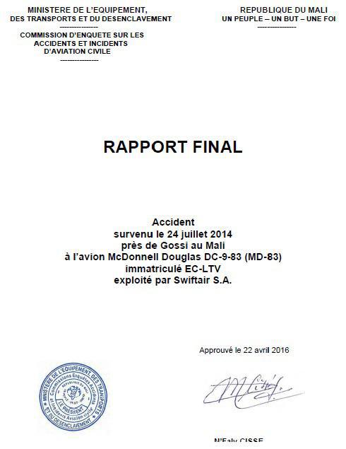 Rapport final du BEA: Une suite d'erreurs humaines a causé le crash du vol d'Air Algérie