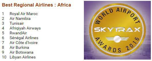 Skytrax 2016: Royal Air Maroc reste meilleure compagnie régionale en Afrique sans être au TOP100 mondial