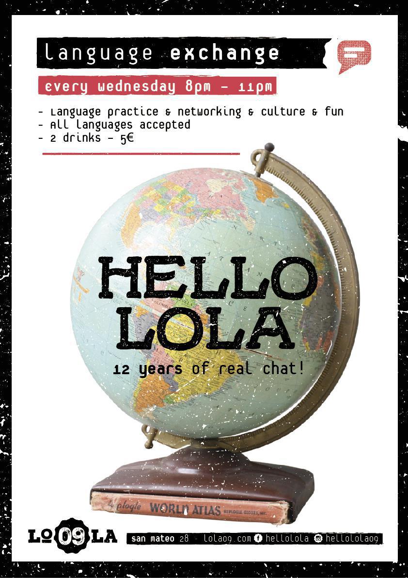 HELLO LOLA! El mejor intercambio de idiomas de la ciudad HELLO LOLA! El mejor intercambio de idiomas de la ciudad