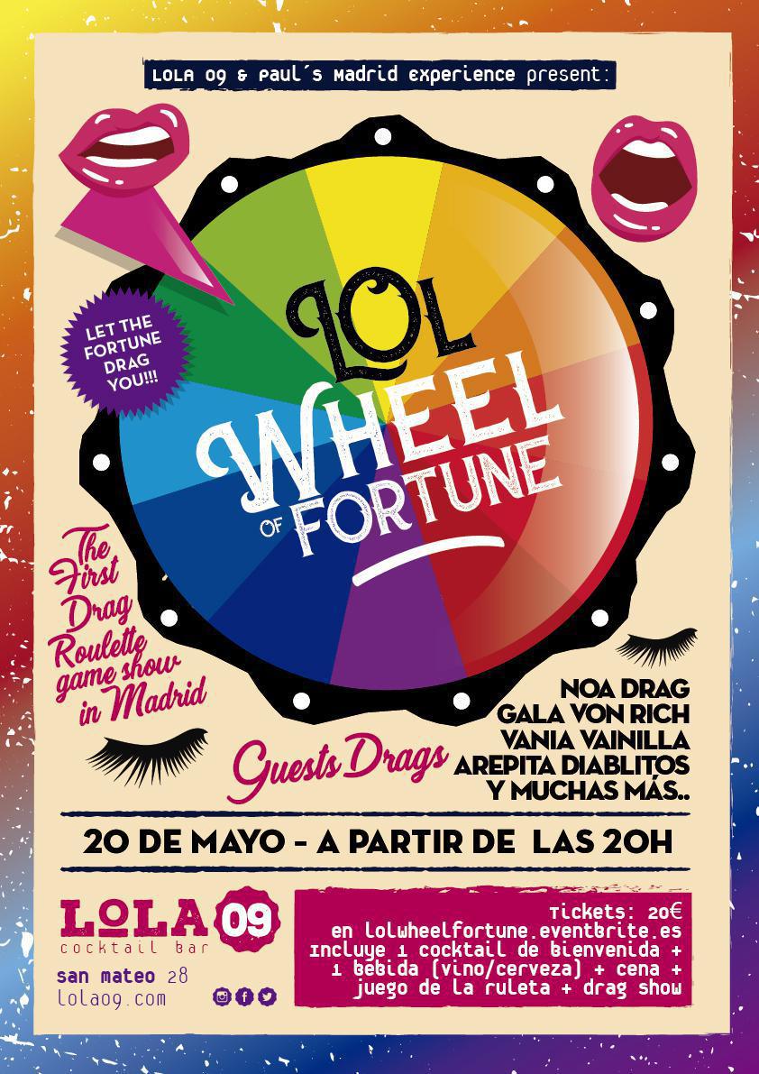 LOL WHEEL OF FORTUNE - the first Drag Roulette game show in Madrid LOL WHEEL OF FORTUNE - the first Drag Roulette game show in Madrid