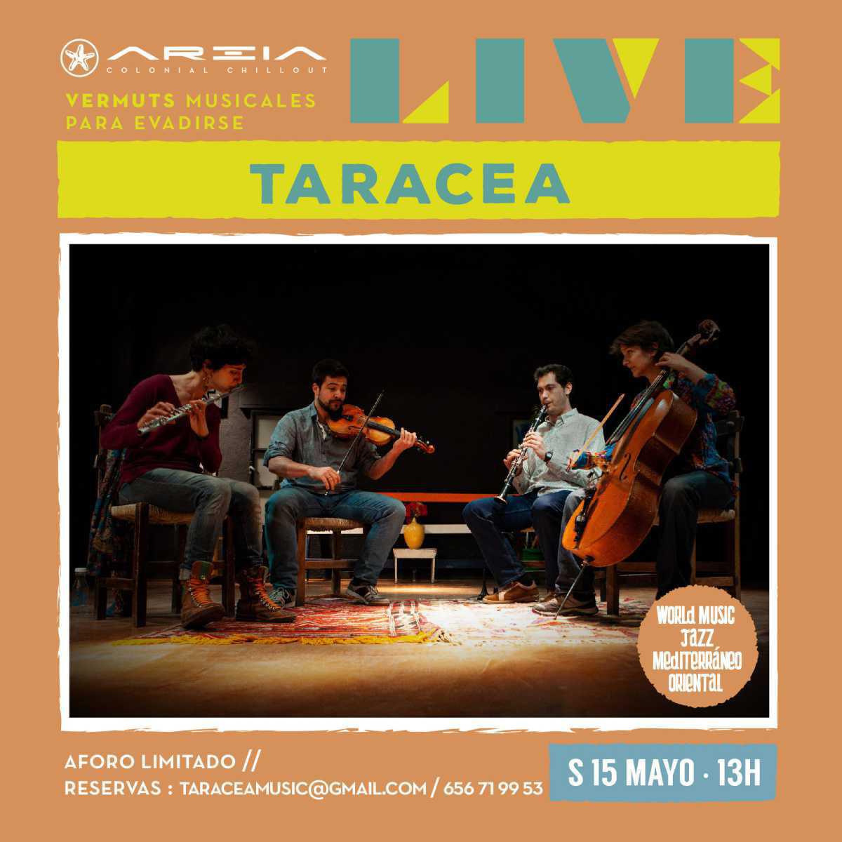 Areia Live presenta TARACEA – world music / música de cámara Areia Live presenta TARACEA – world music / música de cámara
