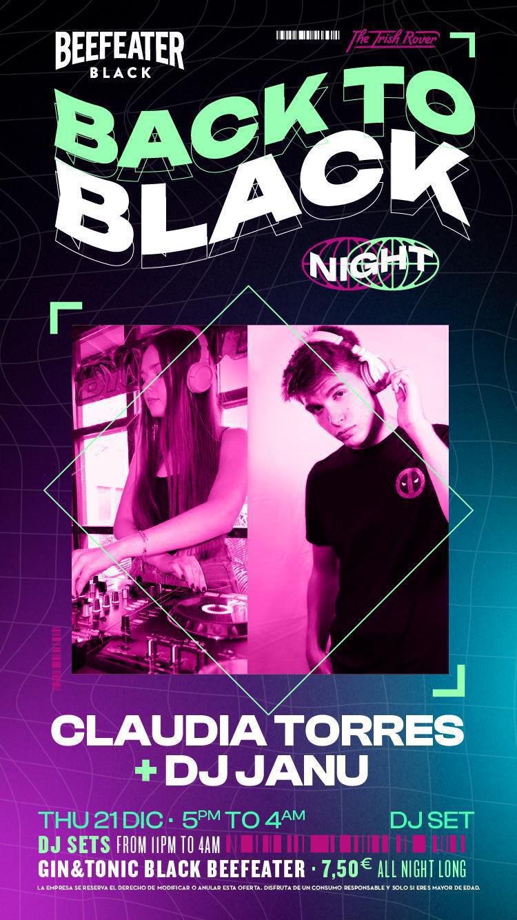 THURSDAY DJ SESSIONS ESPECIAL BACK TO BLACK - CLAUDIA TORRES + DJ JANU 