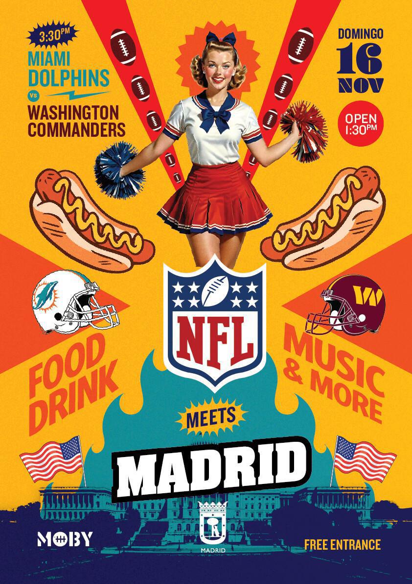 MADRID MEETS NFL / Miami Dolphins vs Washington Commanders en pantalla gigante. MADRID MEETS NFL / Miami Dolphins vs Washington Commanders en pantalla gigante.