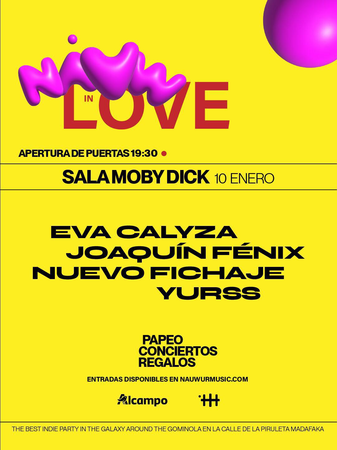 NAUW R MUSIC presenta EVA CALYZA + JOAQUÍN FÉNIX + NUEVO FICHAJE + YURSS 