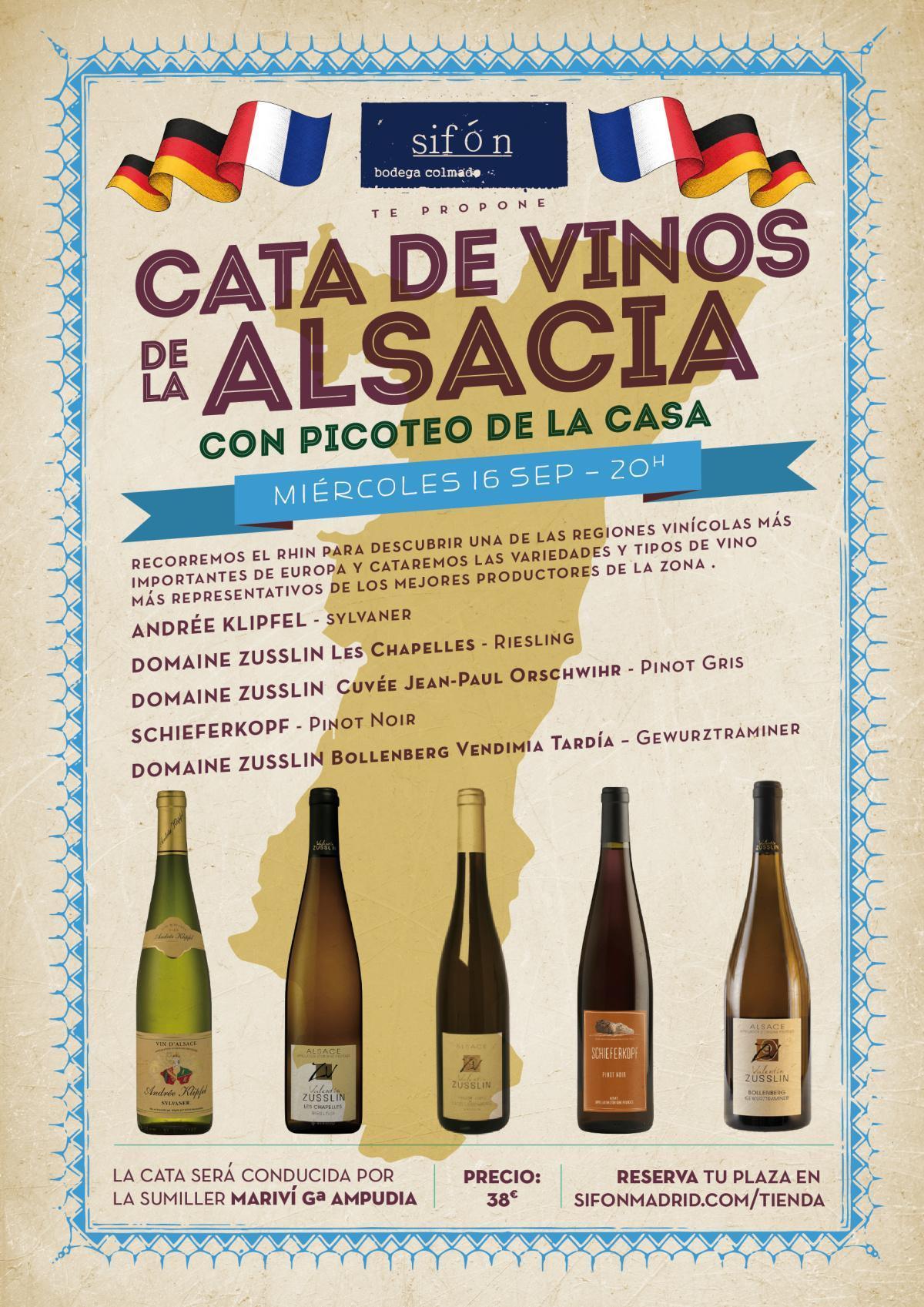 CATA DE VINOS DE ALSACIA con picoteo de la casa CATA DE VINOS DE ALSACIA con picoteo de la casa