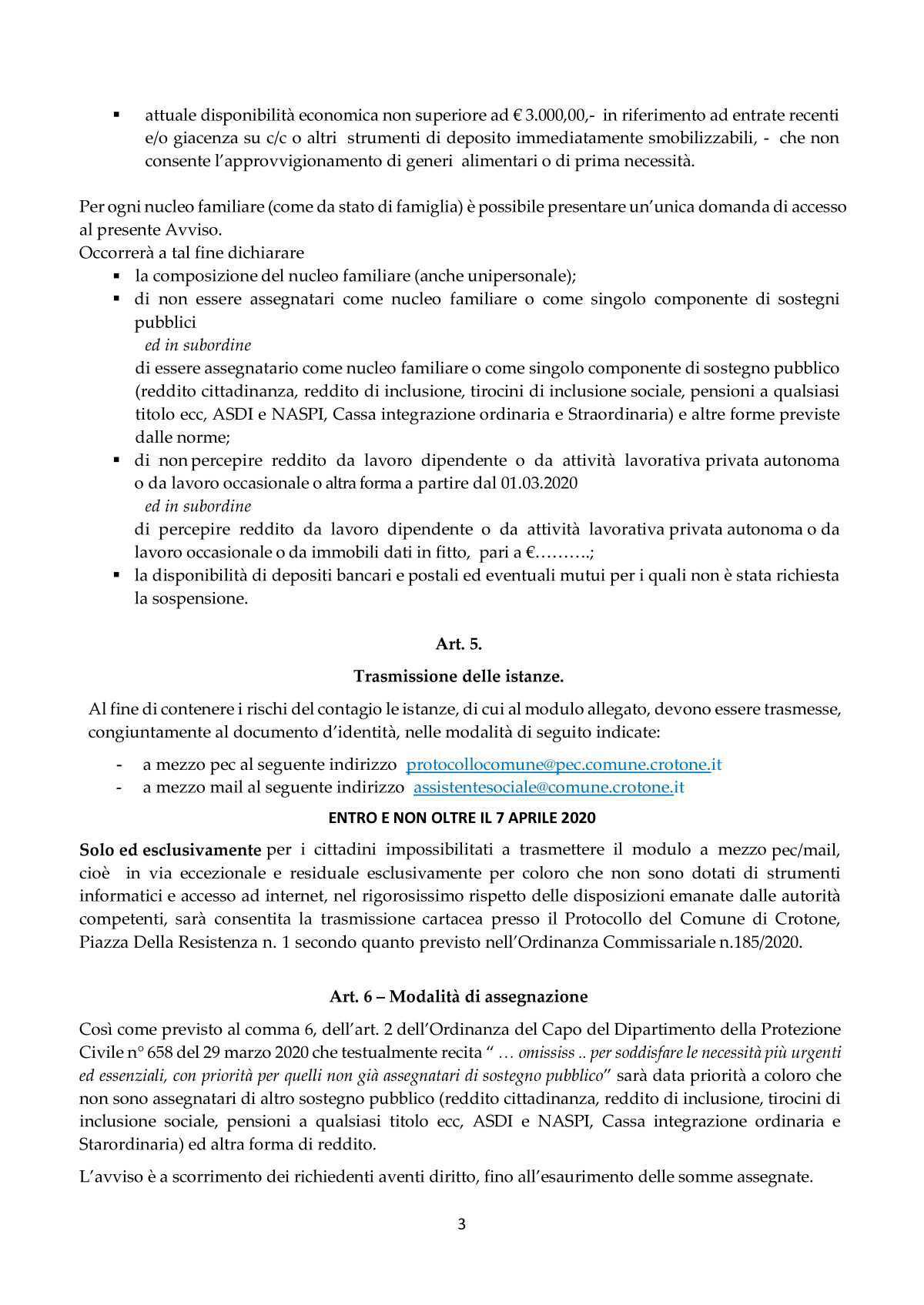 Comunicato stampa attivazione numeri di telefono dedicati BUONI SPESA