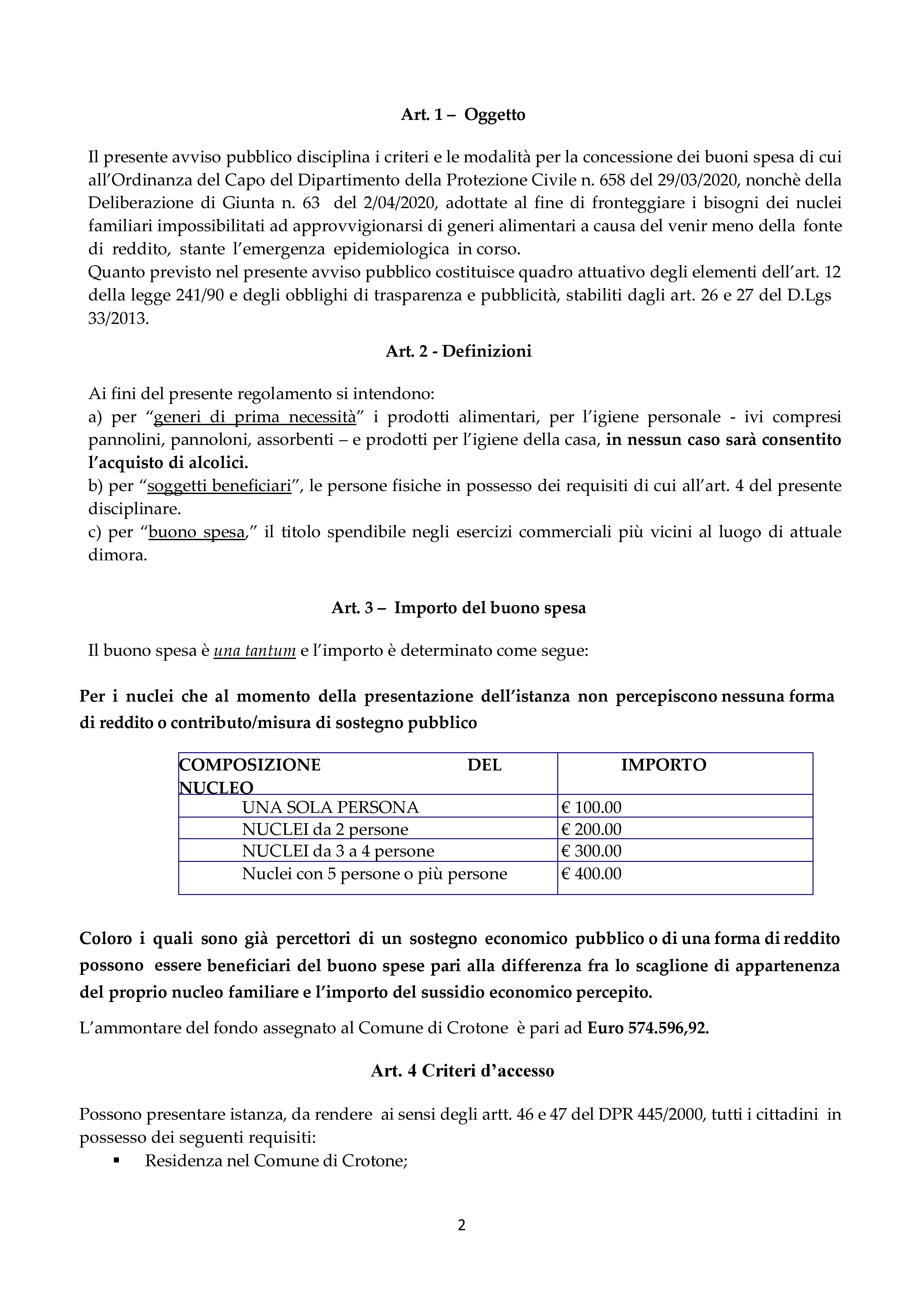 Comunicato stampa attivazione numeri di telefono dedicati BUONI SPESA
