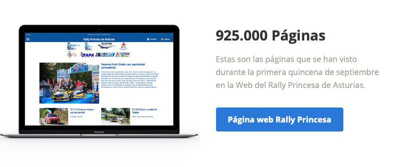 Cifras de éxito en la Web App y Redes Sociales del 56 Rally Princesa de Asturias-Ciudad de Oviedo.