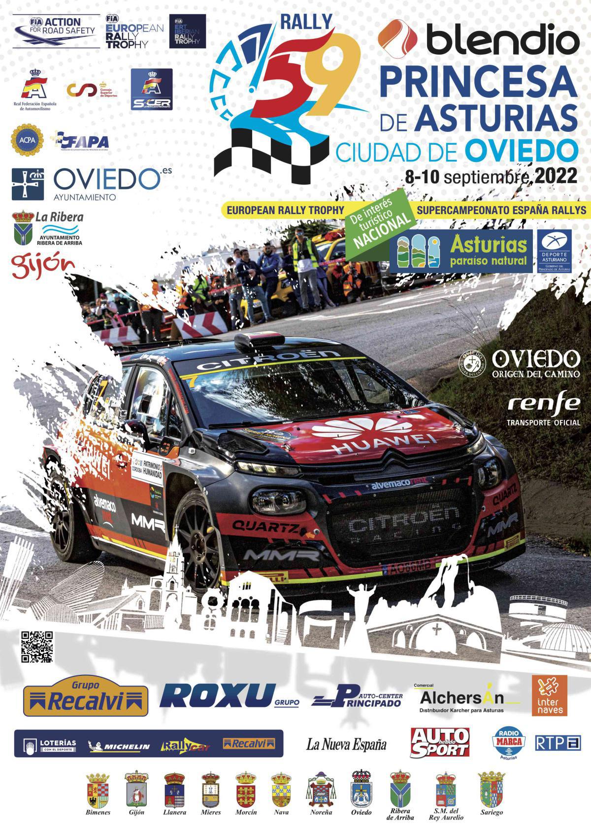 La 59 edición del rally Blendio Princesa de Asturias Ciudad de Oviedo ya tiene cartel oficial