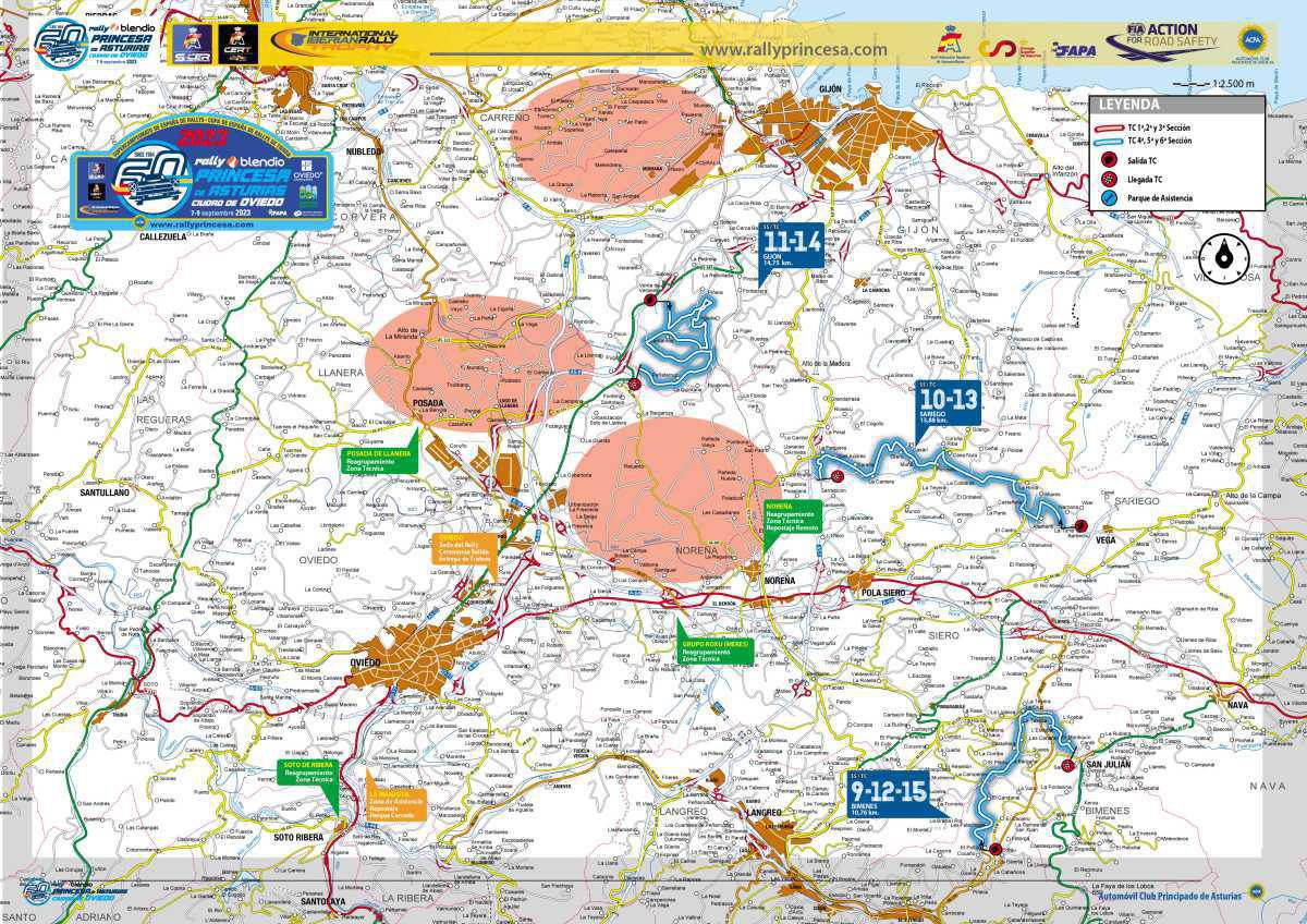 Recorrido de la etapa de asfalto del 60 Rally Blendio Princesa de Asturias Ciudad de Oviedo Recorrido de la etapa de asfalto del 60 Rally Blendio Princesa de Asturias Ciudad de Oviedo