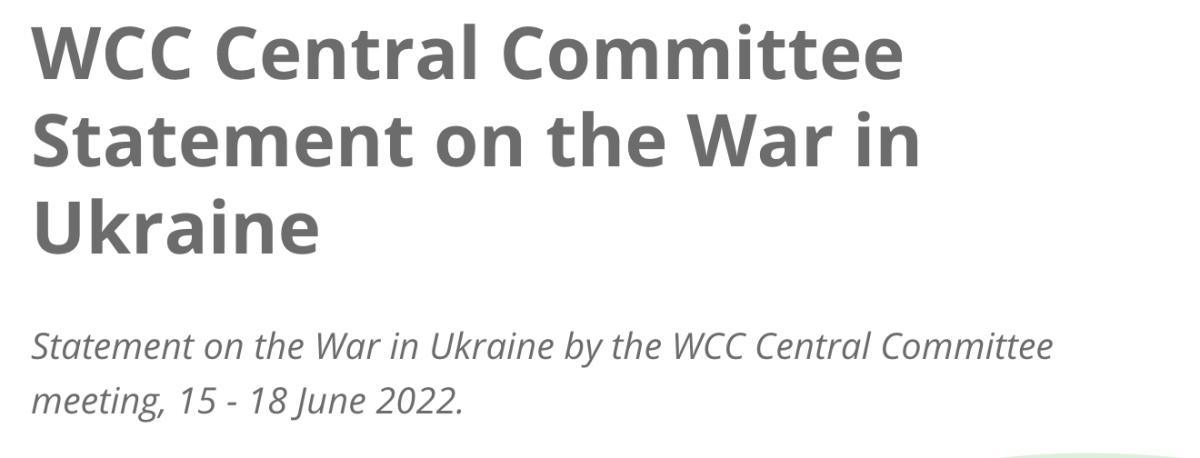 مجلس الكنائس العالمي يدين الحرب في أوكرانيا ويدعو البطريرك كيريل للانخراط في حوار