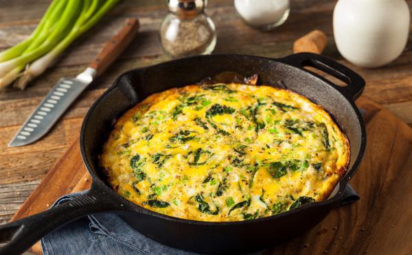 Turkey Bacon & Spinach Omelet  (Low-Carb)