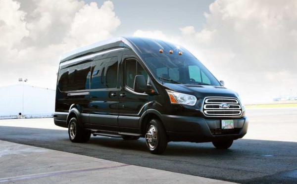 Black Ford Transit (14 passenger Executive Van)