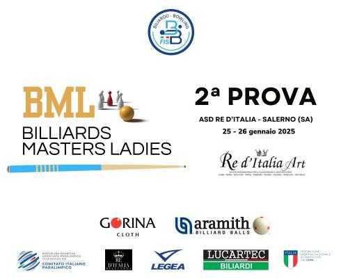 2^ PROVA BILLIARDS MASTERS LADIES: APERTURA ISCRIZIONI