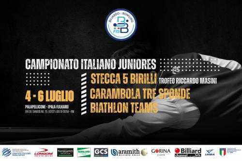 AL VIA LE FINALI DEI CAMPIONATI ITALIANI JUNIORES DI STECCA 5 BIRILLI, CARAMBOLA TRE SPONDE E BIATHLON TEAMS AL VIA LE FINALI DEI CAMPIONATI ITALIANI JUNIORES DI STECCA 5 BIRILLI, CARAMBOLA TRE SPONDE E BIATHLON TEAMS