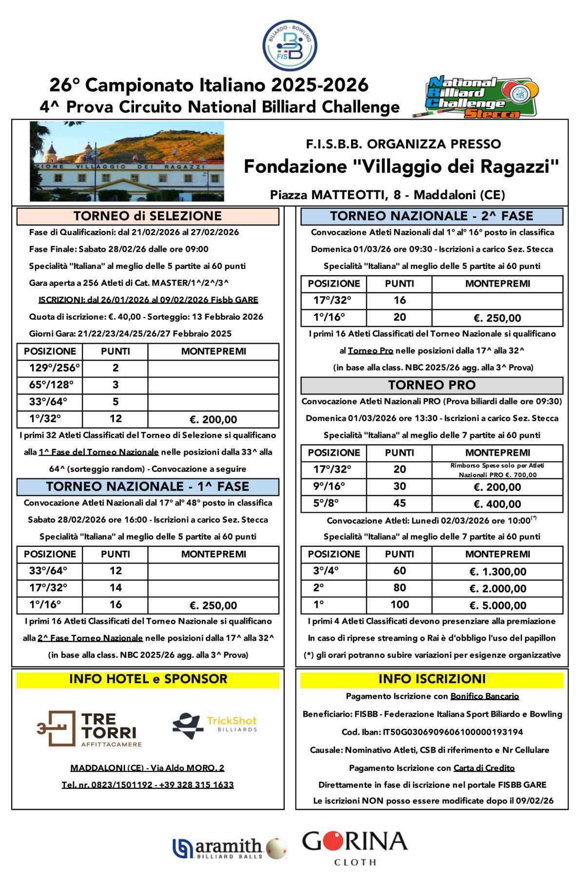 4^ Prova N.B.C. 2025-2026 - Fondazione "Villaggio dei Ragazzi" - Maddaloni (CE)