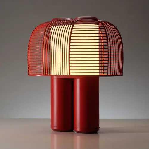Luminária de mesa DCW Yasuke By Caroline Ziegler & Pierre Brichet vermelho
