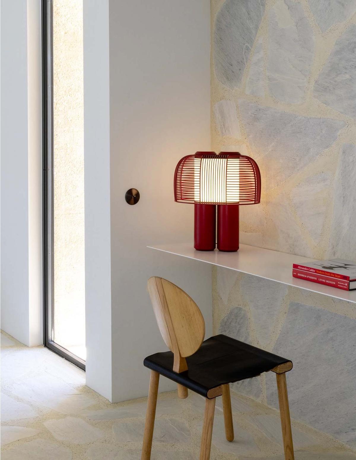 Luminária de mesa DCW Yasuke By Caroline Ziegler & Pierre Brichet vermelho