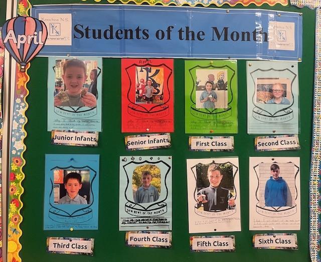 Have a look at these super pupils, all our April award winners! Maith sibh go léir