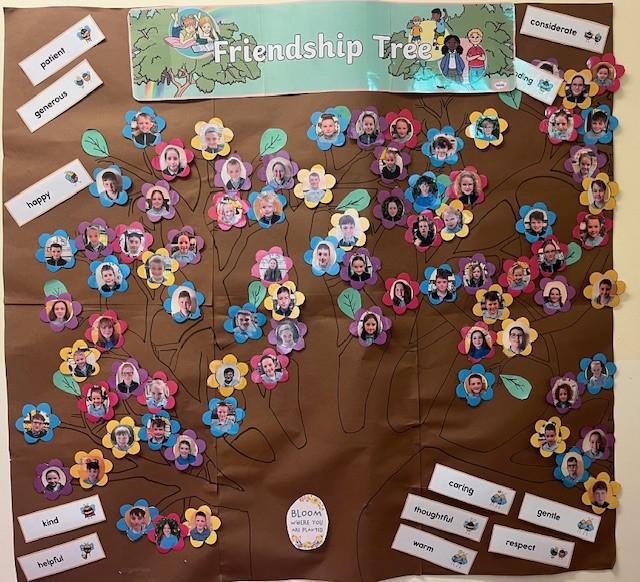 A snapshot of children, chosen by their classmates for being good friends in term 3-you have made us so proud!