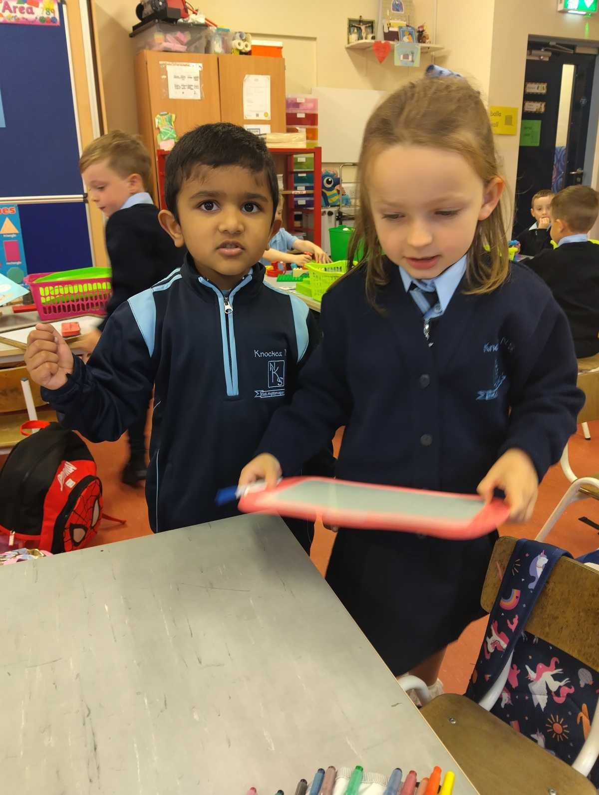 Our first day in Junior Infants! : )