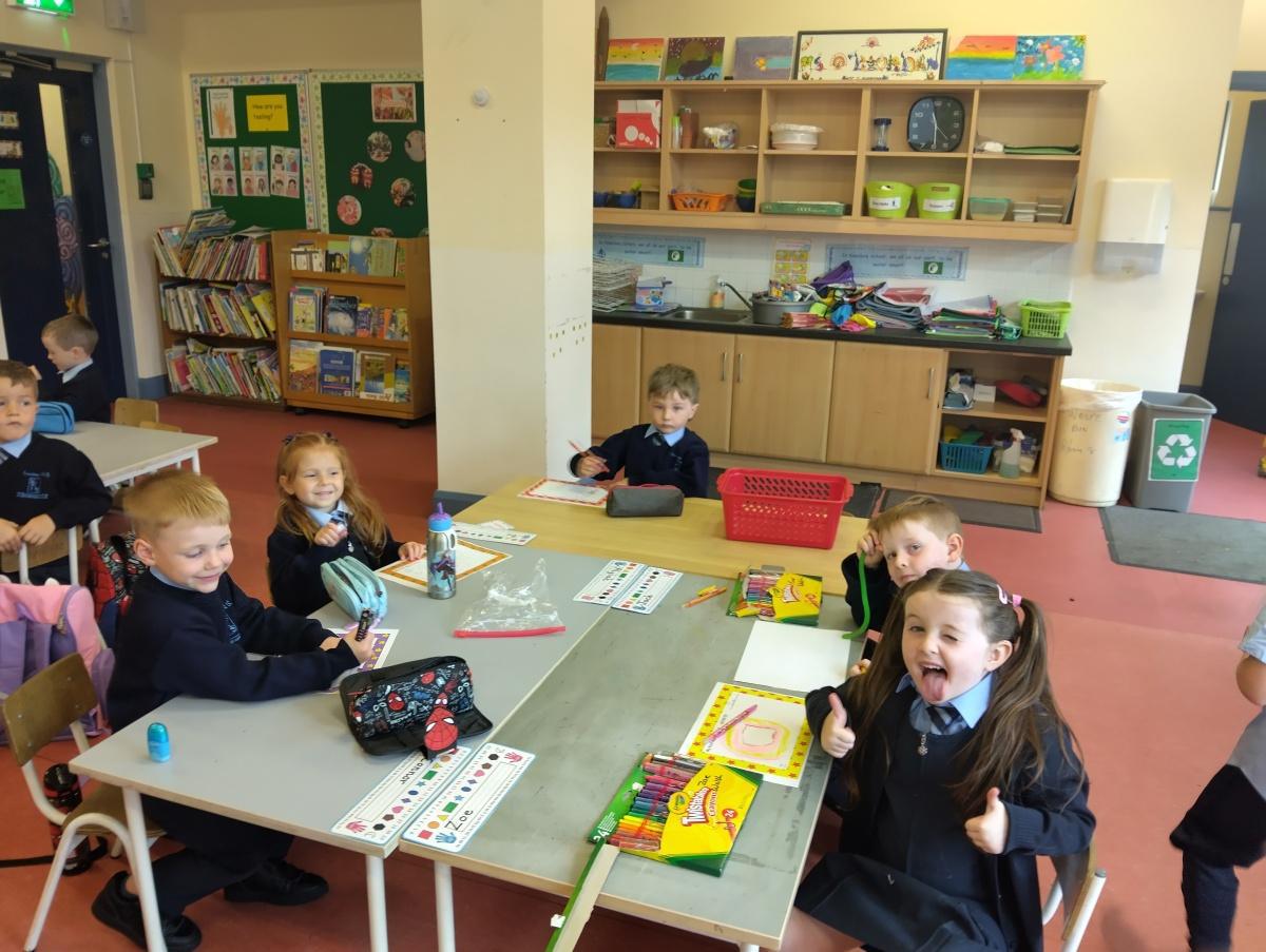 Our first day in Junior Infants! : )