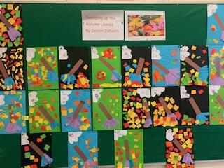 Autumn Art - Sweeping up the leaves!