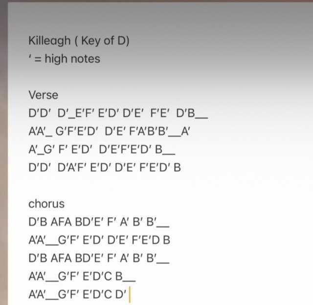 Killeagh Notes and Audio
