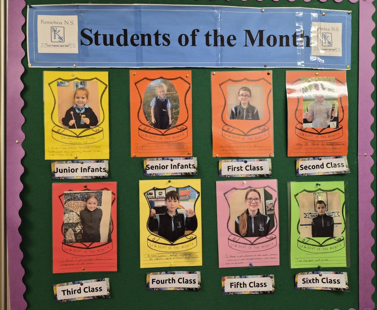 Look at our October award winners! Maith sibh go léir a phaistí