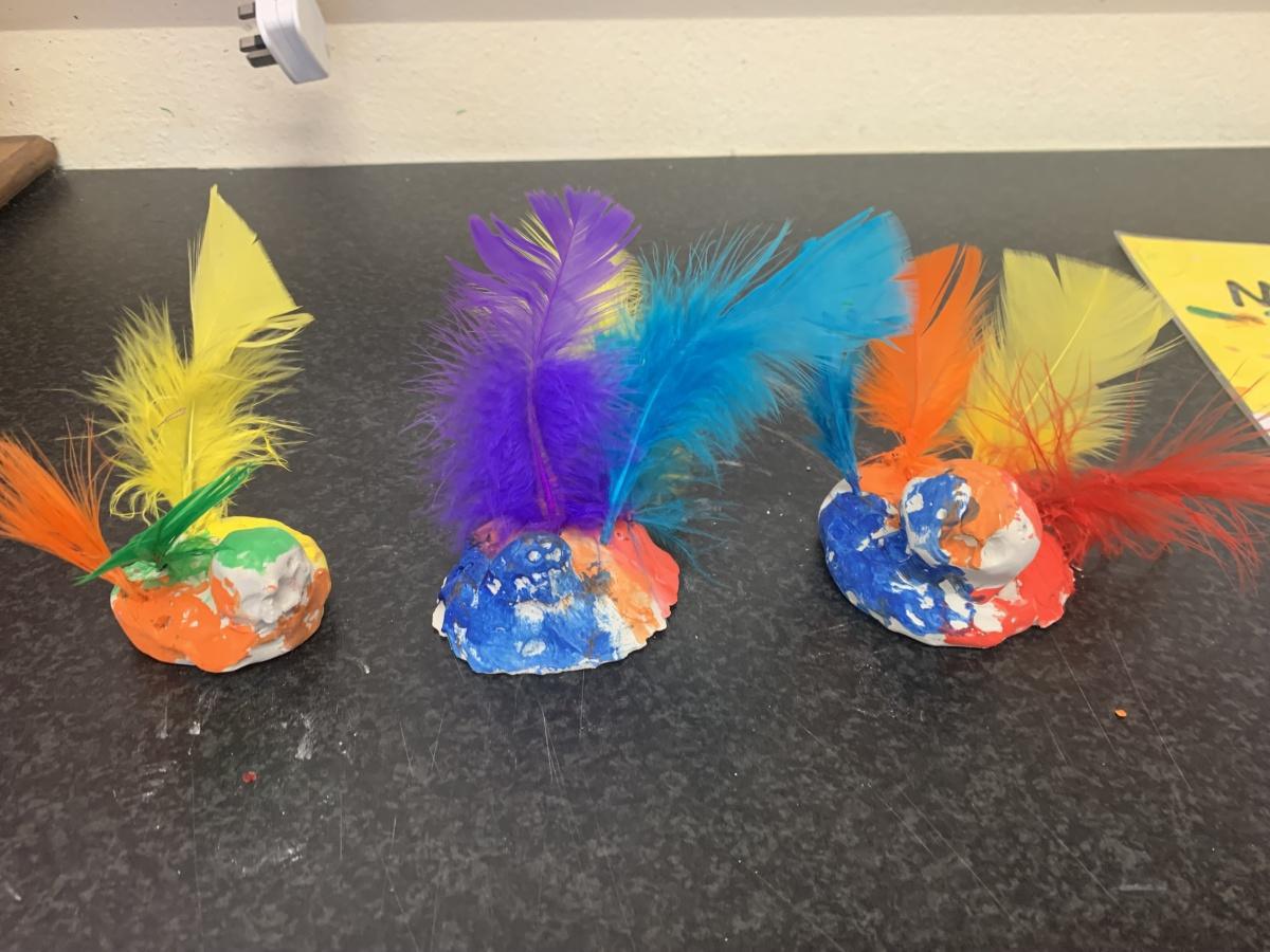 Clay - making and painting our little birdies!!!