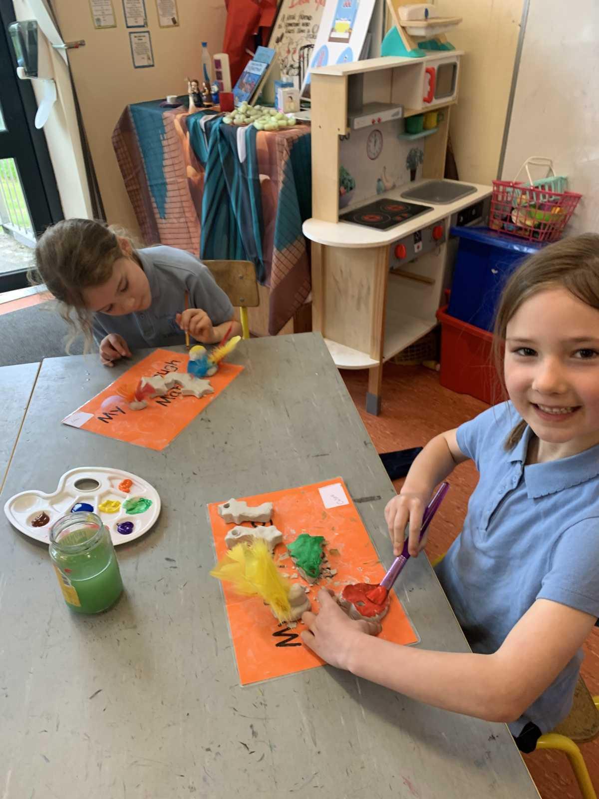 Clay - making and painting our little birdies!!!