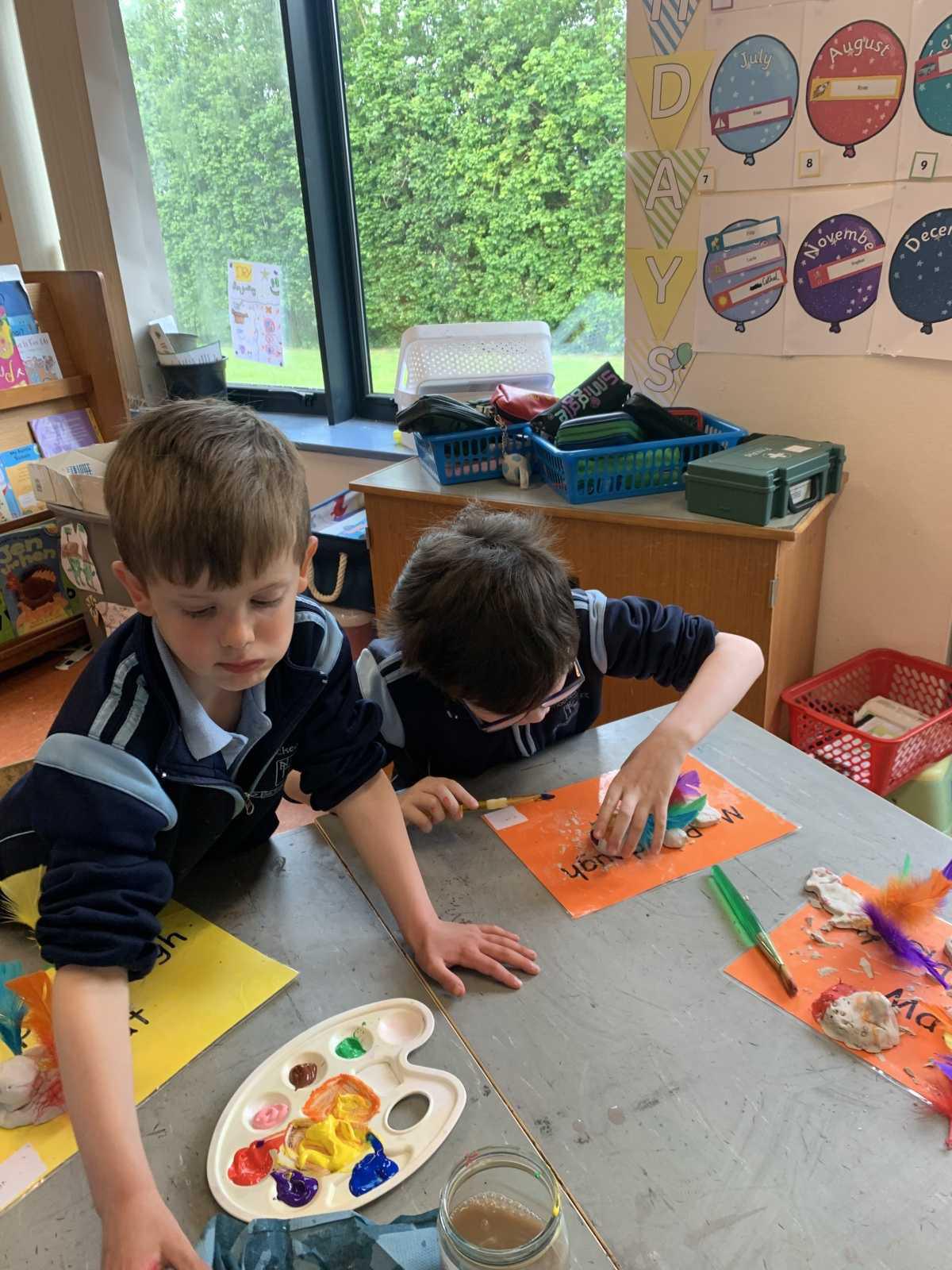 Clay - making and painting our little birdies!!!
