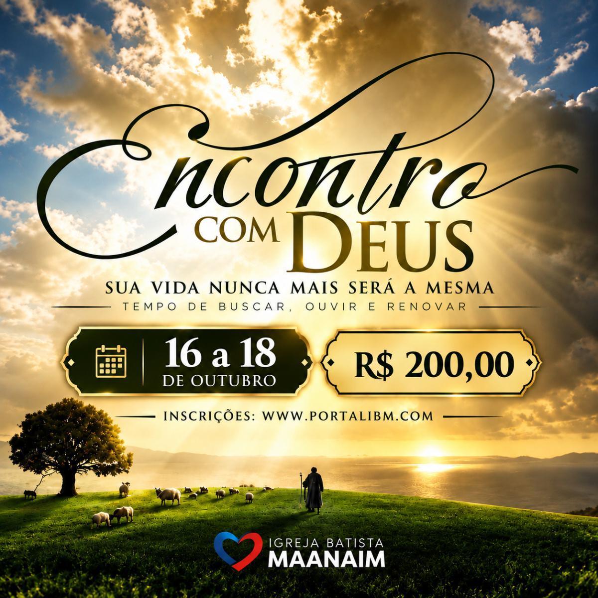 SE INSCREVA PARA O PRÓXIMO ENCONTRO COM DEUS 16,17 e 18 de OUTUBRO