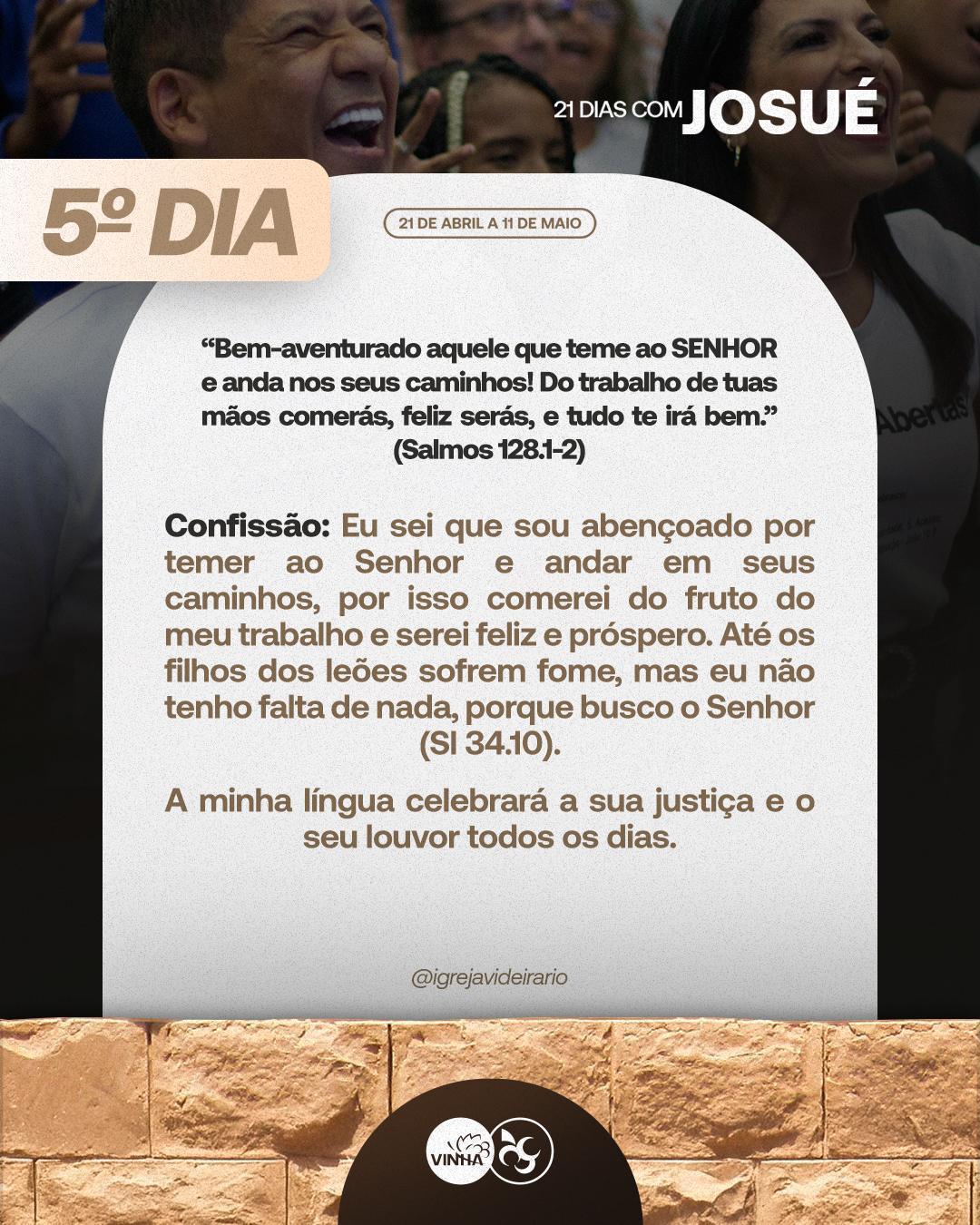 Dia 5 Jejum - Josué e o Povo dos Pés Molhados