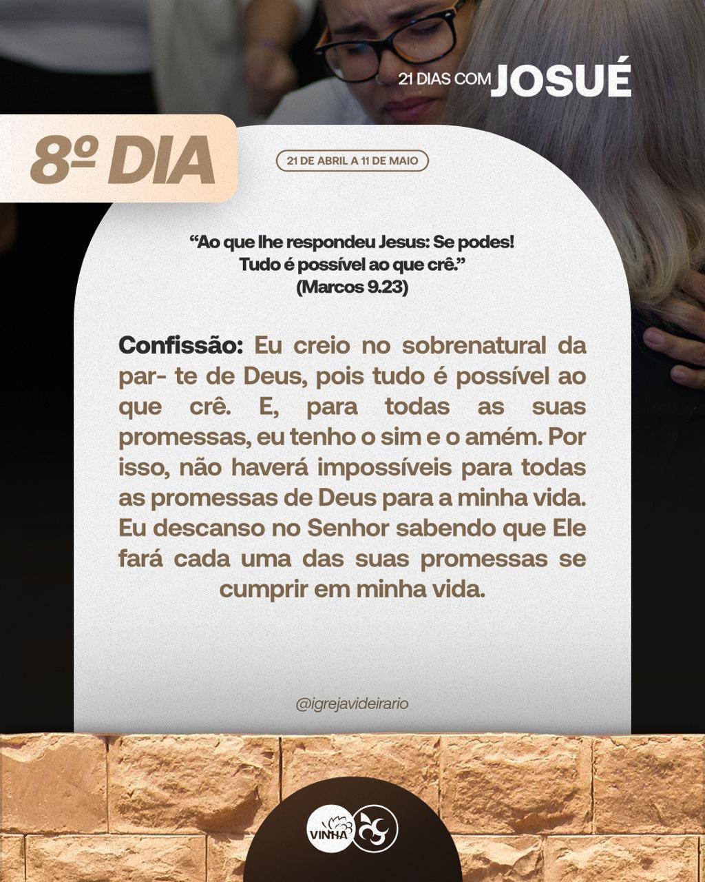 Dia 8 Jejum - Josué e a possa da terra 