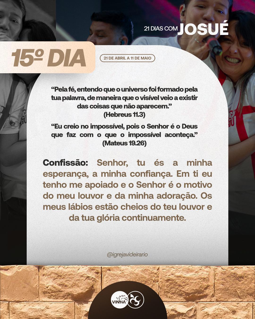 Dia 15 Jejum - Josué e a conquista pelo louvor 