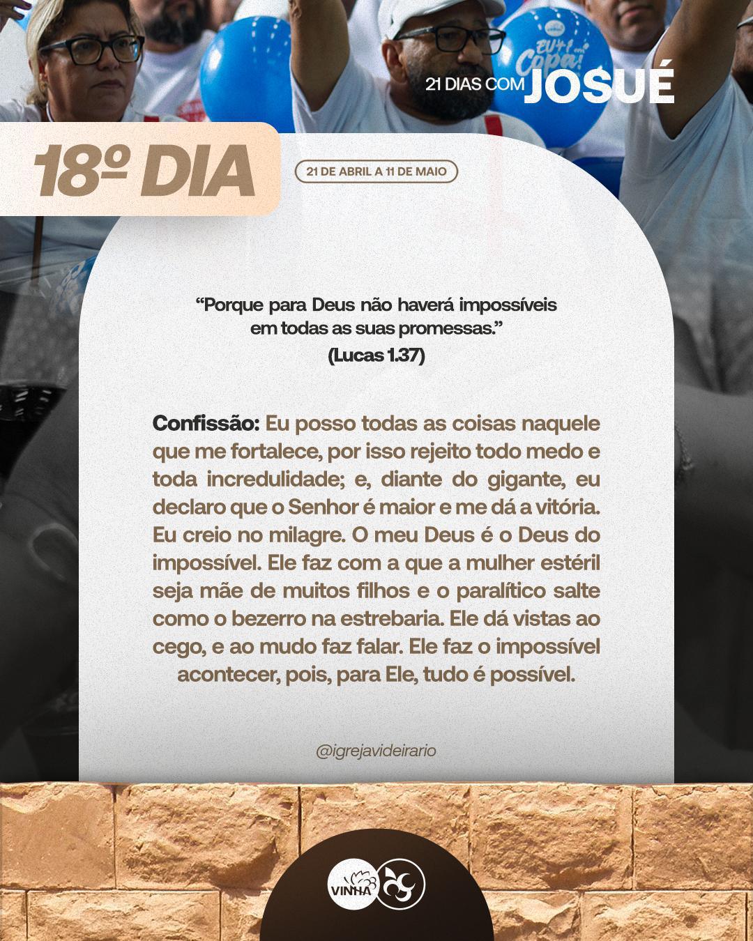 Dia 18 Jejum - Josué e as Águas da Liberdade 