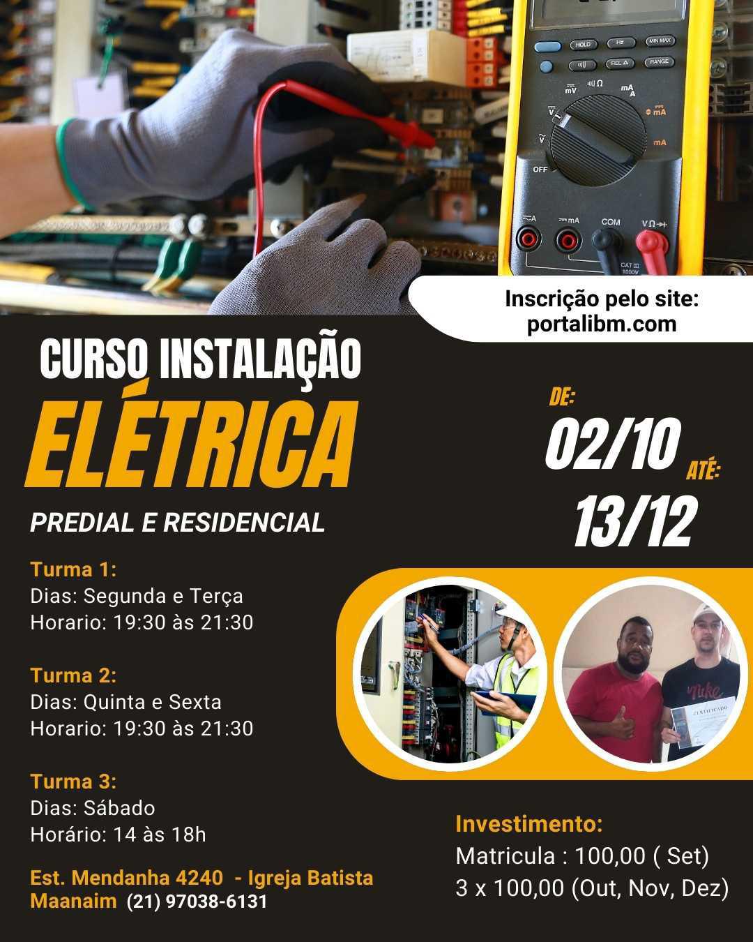 Inscrição para Curso de Instalação Elétrica 
