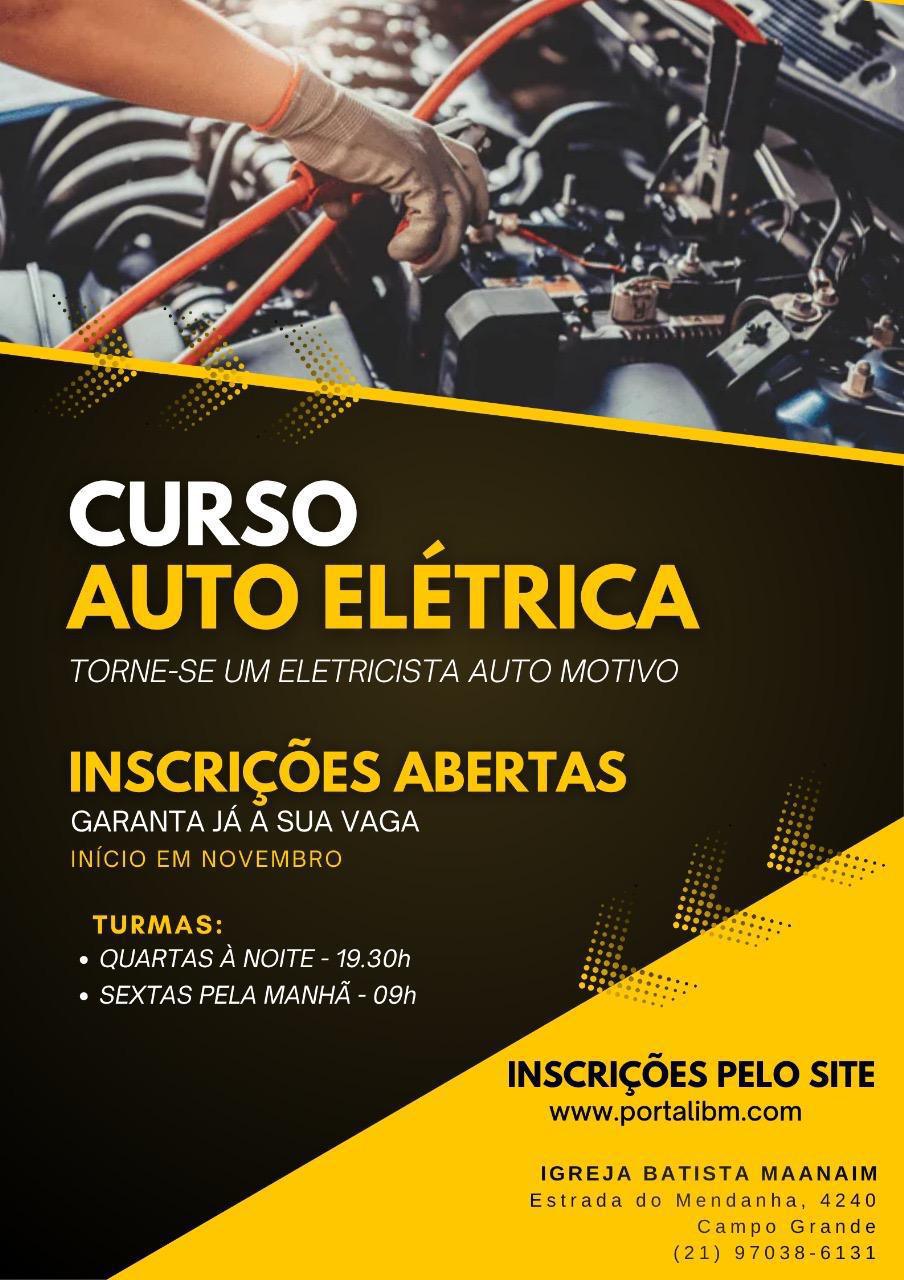 FAÇA SUA INSCRIÇÃO PARA O CURSO DE AUTO-ELÉTRICA