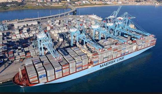Porte-conteneurs du groupe maritime danois Maersk.