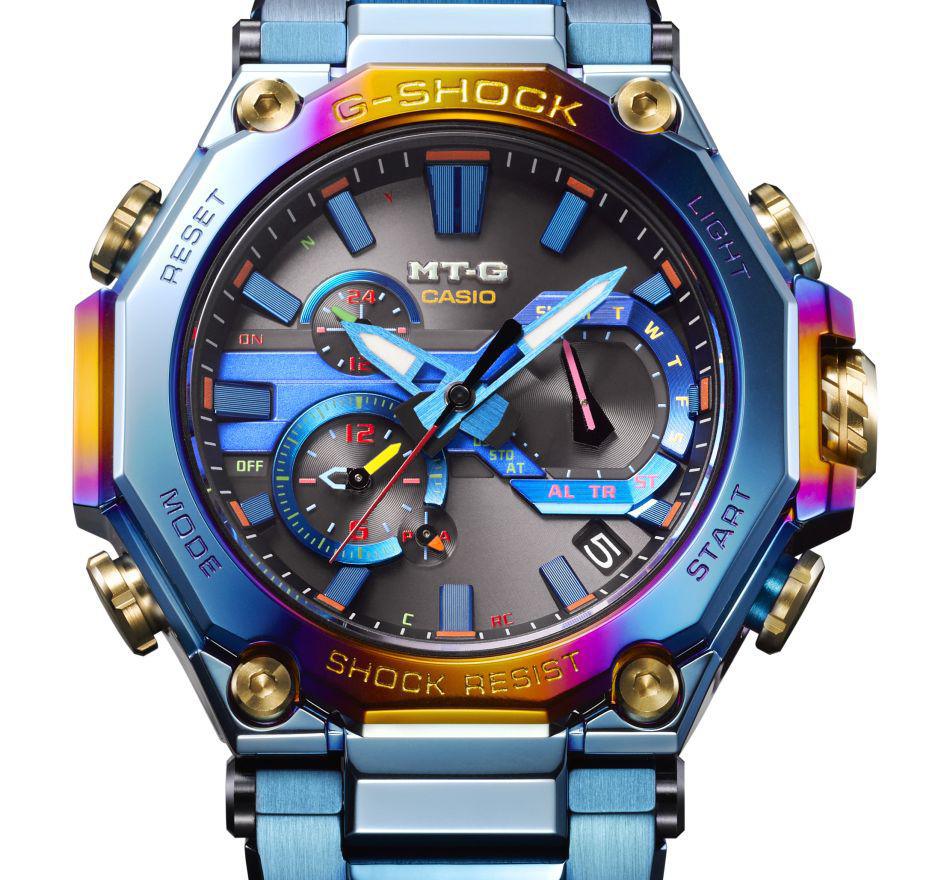 G Shock Mtg Blue Phoenix Un Boitier Plaque Ionique Pour Un Oiseau Mythique G Shock Mtg Blue Phoenix Un Boitier Plaque Ionique Pour Un Oiseau Mythique
