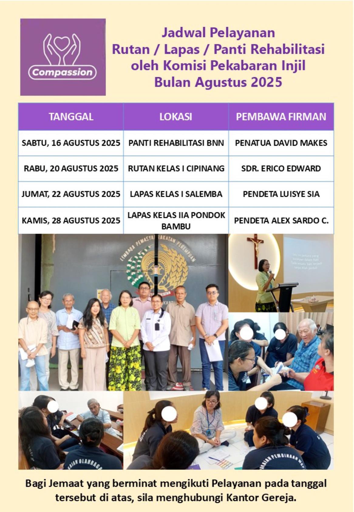 Jadwal Pelayanan Lapas / LP