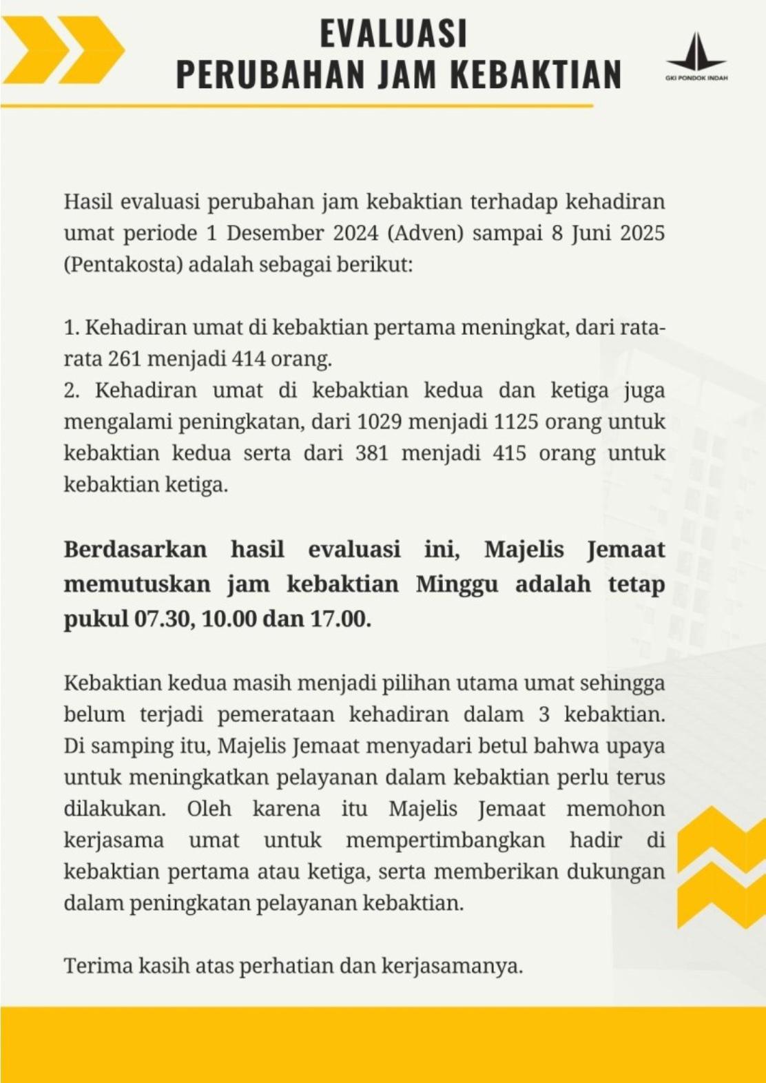 Evaluasi Kebaktian