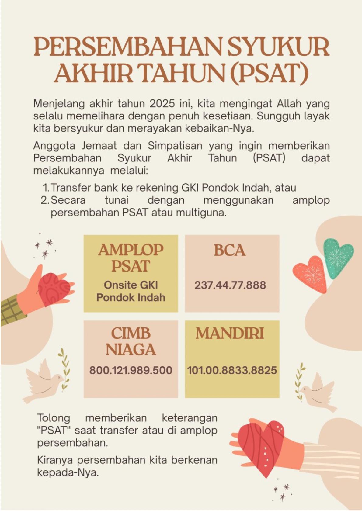 Persembahan Syukur Akhir Tahun (PSAT)