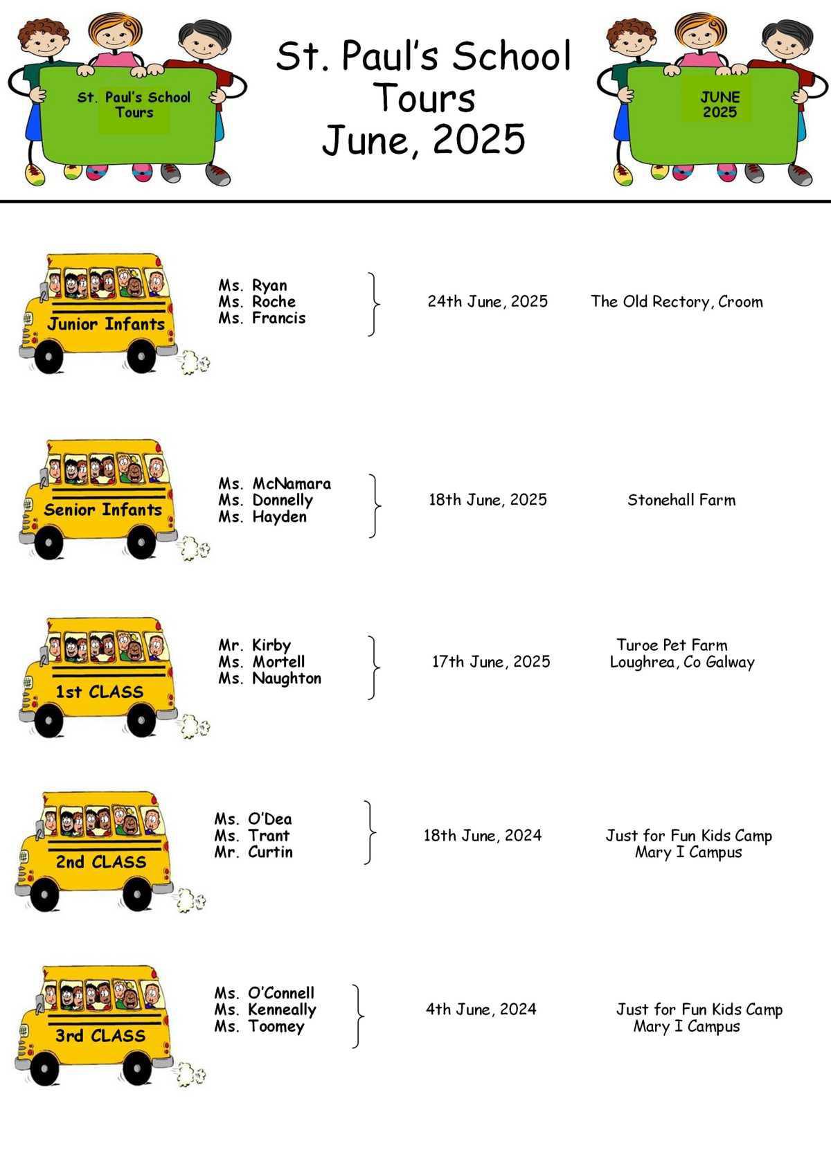 School Tours June 2025