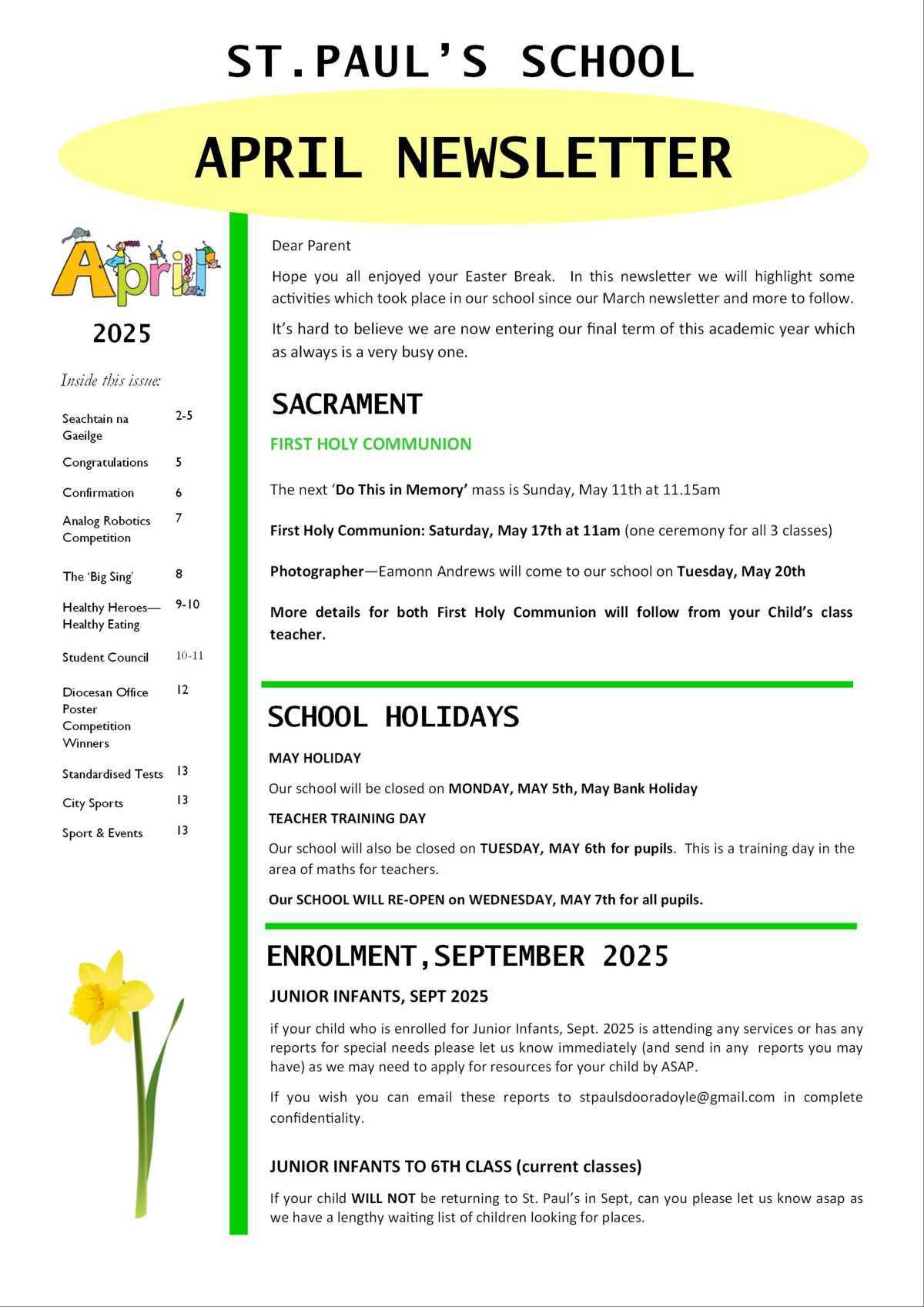 April Newsletter