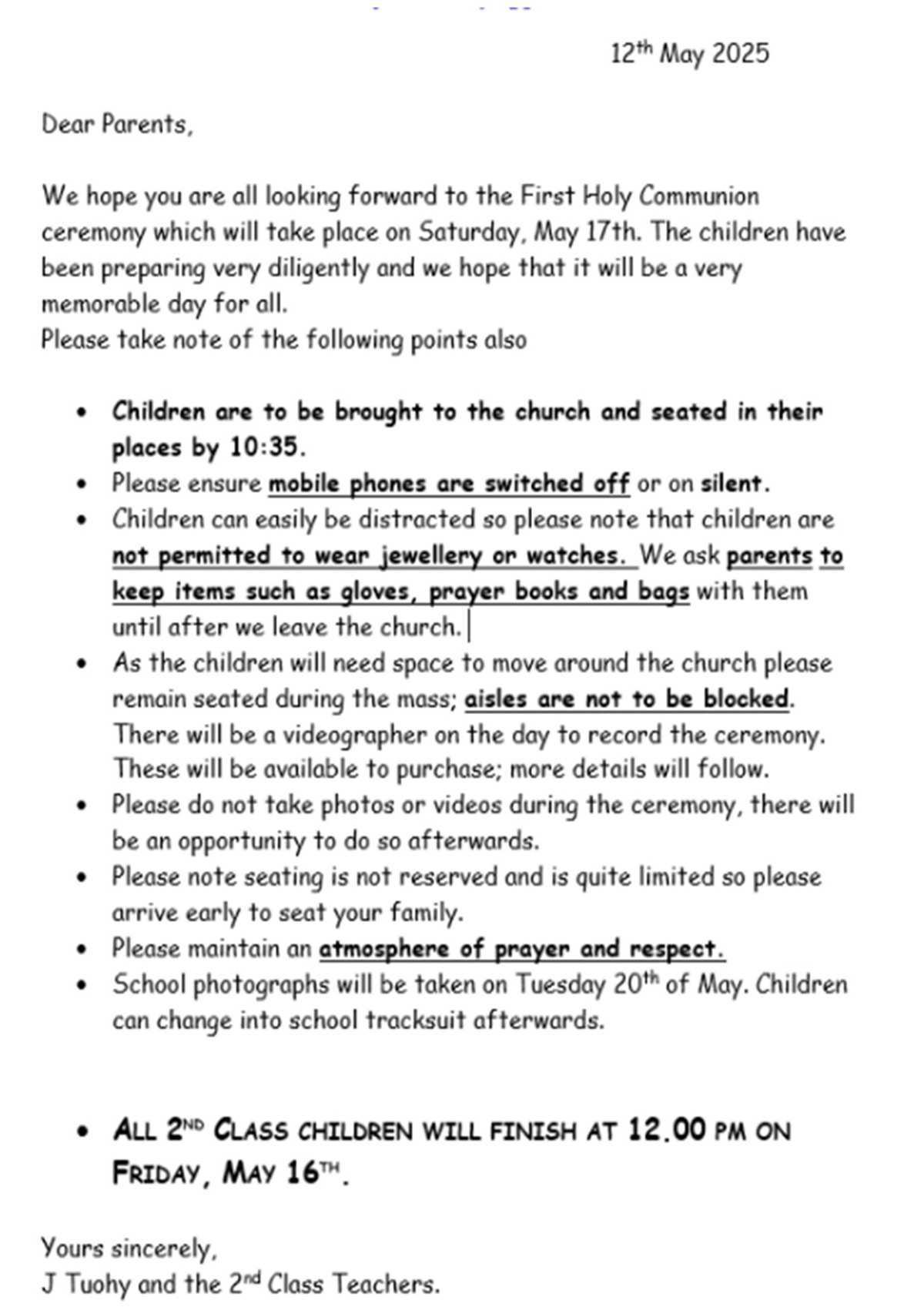 First Holy Communion Information