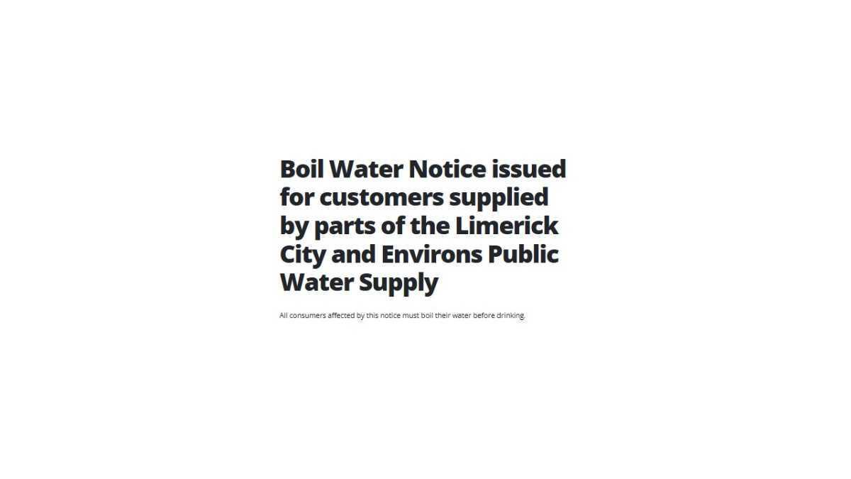 Alert from Irish Water