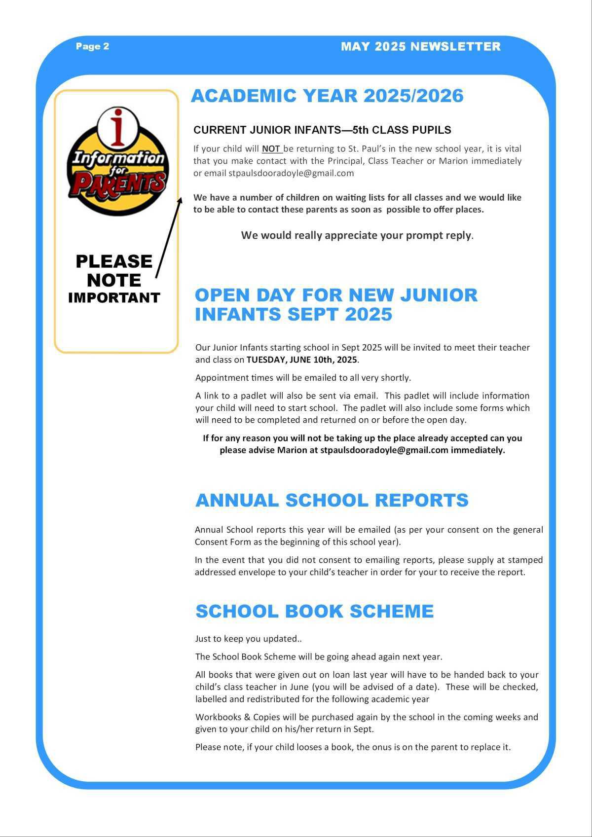 May Newsletter